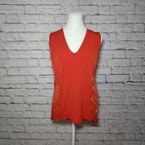 Calvin Klein NWT Womens Tank V-Neck Red Minimalist Size S
